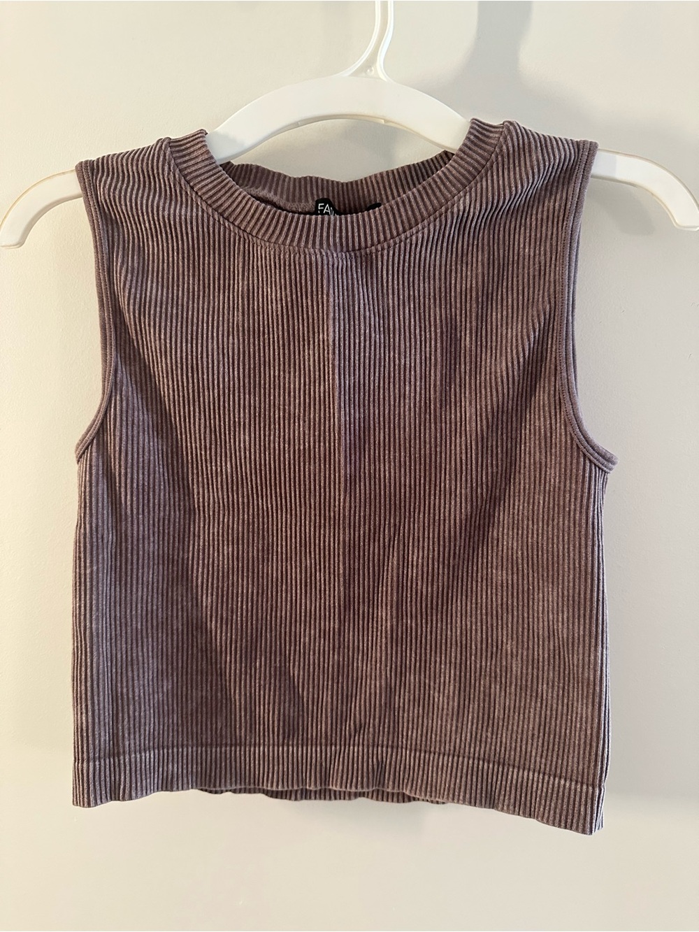 Fashion Nova Cropped Ribbed Tank Top - Mauve
